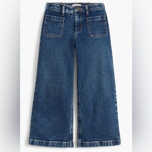 Girls' wide-leg patch-pocket jean